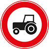 wit verkeersbord witte rand met tractor
