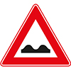 driehoekig verkeersbord rode rand met bulten