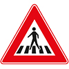 driehoekig verkeersbord rode rand met zebrapad