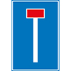 blauw bord witte verticale streep en rode horizontale streep